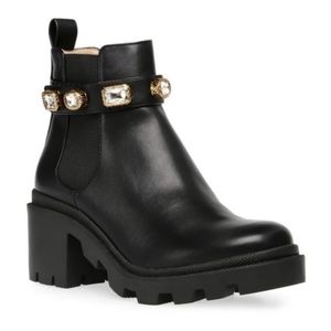 Steve Madden " Amulet " black boot jewel strap